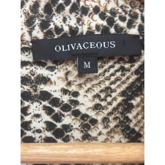 Oliveaceous Snake Print Long Sleeve Bodysuit Medium - Picture 2 of 10